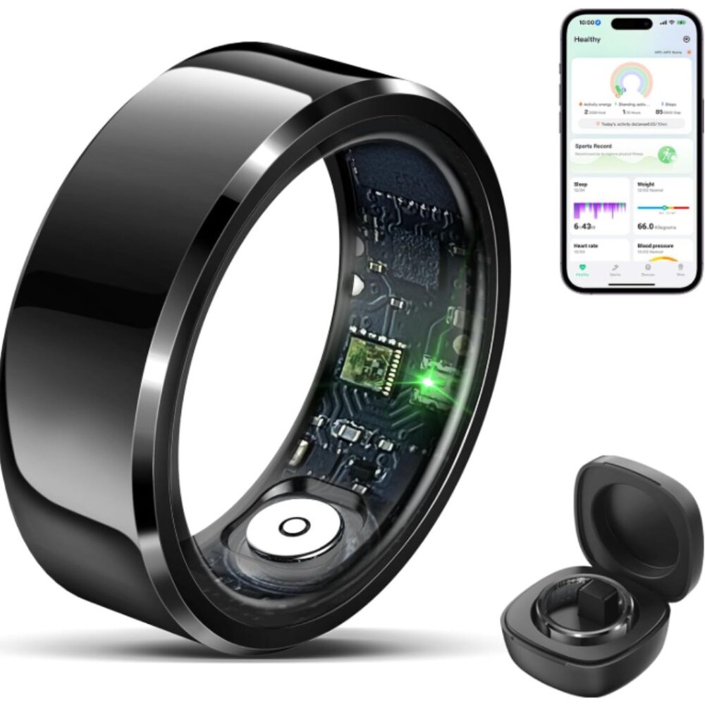 SMART HEALTH RING WITH CHARGING BOX "BLACK"
